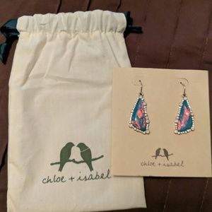 Chloe + Isabel teal irridescent earrings